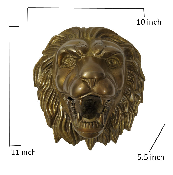 Fierce Aluminum Lion Head Wall Hanging Sculpture – Bronze, Brass & Chrome Finishes | Regal Animal Wall Art for Bold Interiors