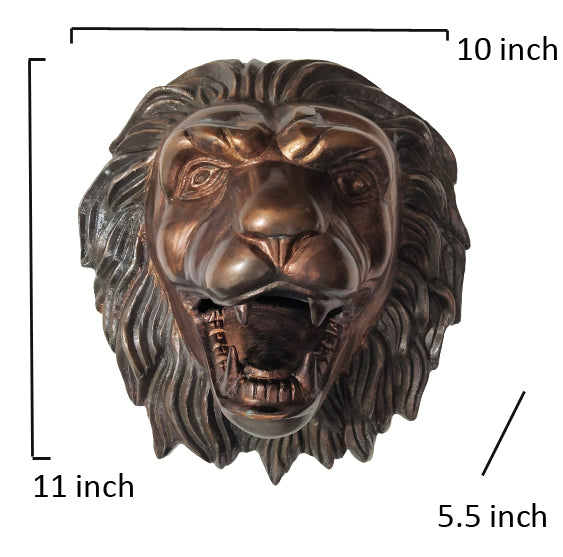 Fierce Aluminum Lion Head Wall Hanging Sculpture – Bronze, Brass & Chrome Finishes | Regal Animal Wall Art for Bold Interiors
