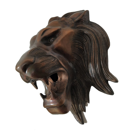 Imperial Roar – Aluminum Lion Head Wall Sculpture