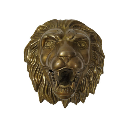 Fierce Aluminum Lion Head Wall Hanging Sculpture – Bronze, Brass & Chrome Finishes | Regal Animal Wall Art for Bold Interiors