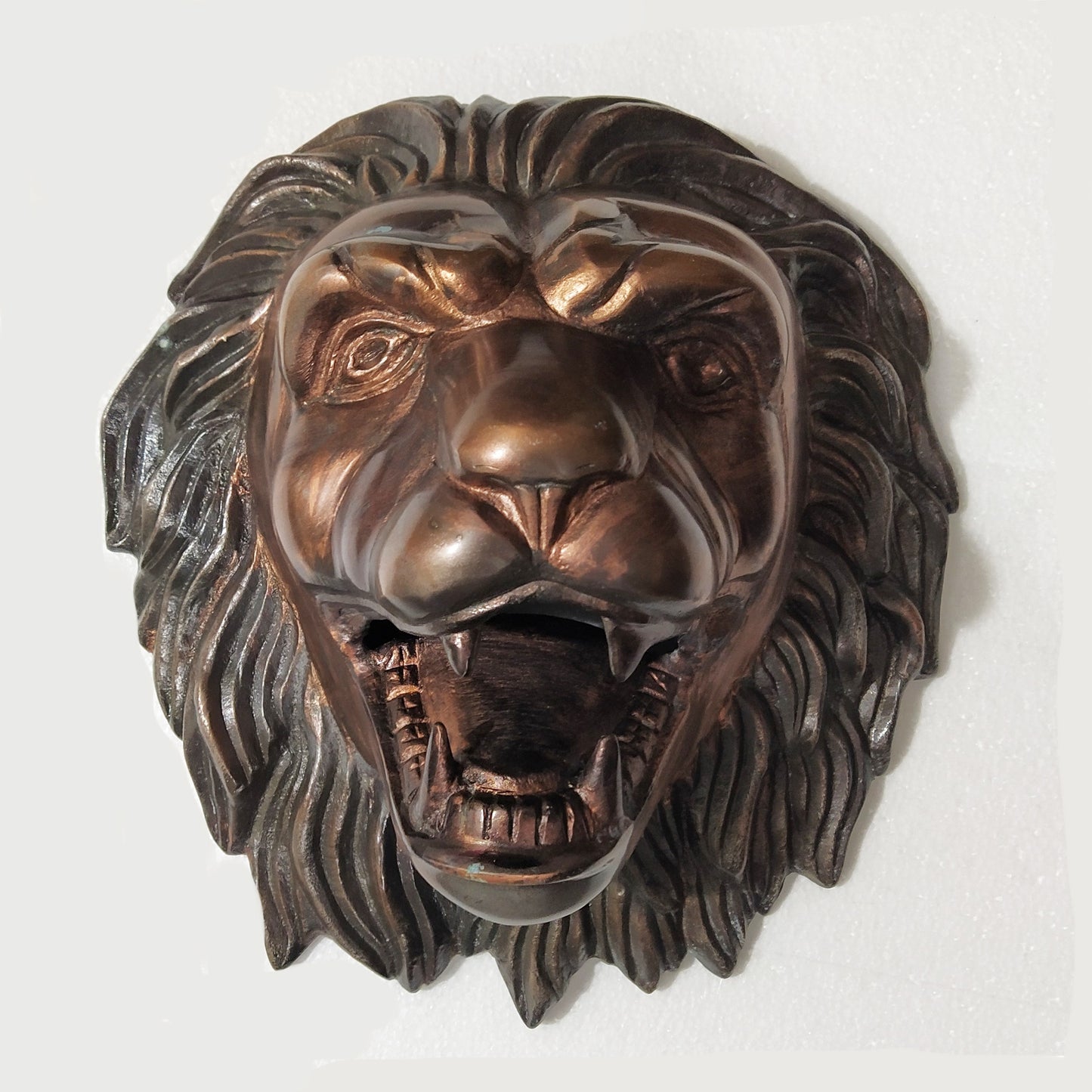Fierce Aluminum Lion Head Wall Hanging Sculpture – Bronze, Brass & Chrome Finishes | Regal Animal Wall Art for Bold Interiors