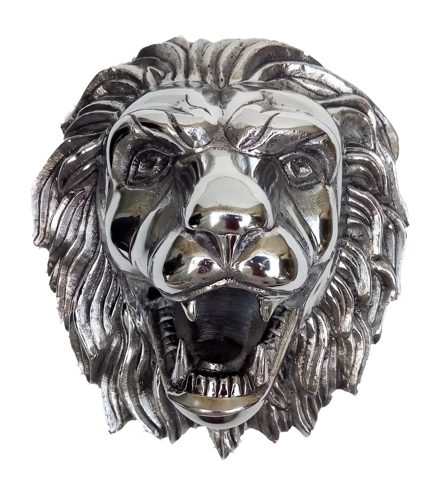 Fierce Aluminum Lion Head Wall Hanging Sculpture – Bronze, Brass & Chrome Finishes | Regal Animal Wall Art for Bold Interiors