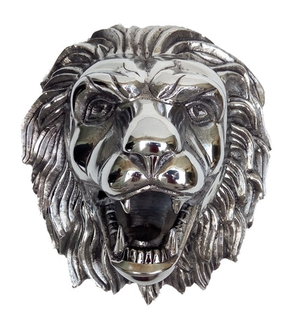 Fierce Aluminum Lion Head Wall Hanging Sculpture – Bronze, Brass & Chrome Finishes | Regal Animal Wall Art for Bold Interiors