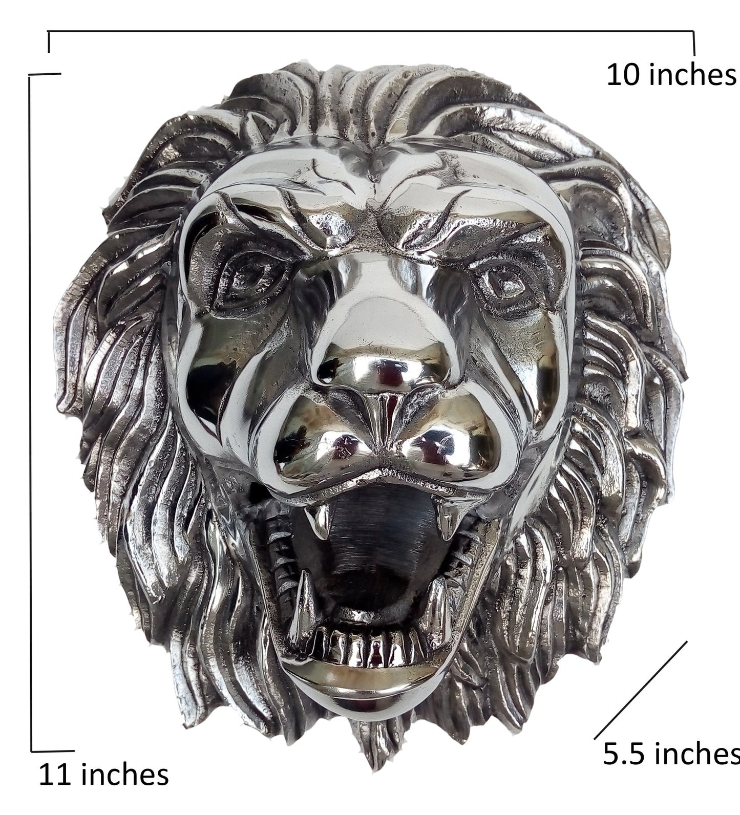 Fierce Aluminum Lion Head Wall Hanging Sculpture – Bronze, Brass & Chrome Finishes | Regal Animal Wall Art for Bold Interiors