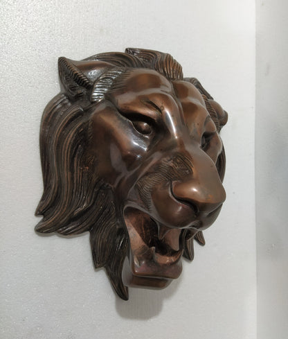 Imperial Roar – Aluminum Lion Head Wall Sculpture
