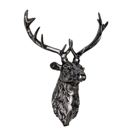 Wildlife Wall Accent – Handcrafted Aluminum Deer Head Sculpture ,  Decorative Deer Wall Mount for Home & Office