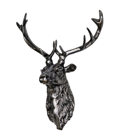 Wildlife Wall Accent – Handcrafted Aluminum Deer Head Sculpture ,  Decorative Deer Wall Mount for Home & Office