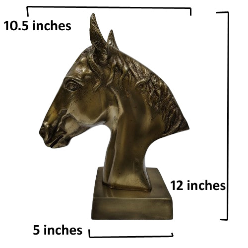 Majestic Equine Elegance – Trio of Noble Aluminum Horse Head Sculptures Table Top Figurines