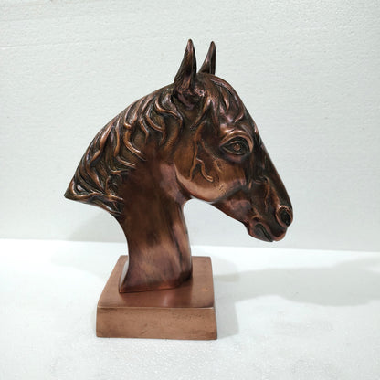 Majestic Equine Elegance – Trio of Noble Aluminum Horse Head Sculptures Table Top Figurines