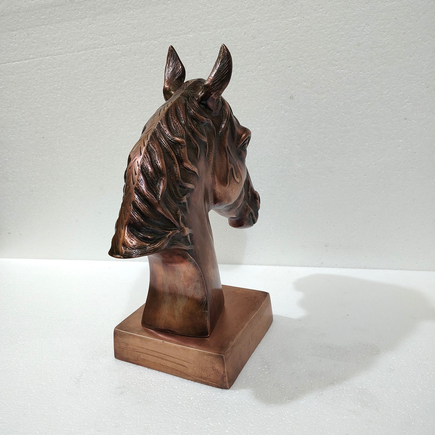 Majestic Equine Elegance – Trio of Noble Aluminum Horse Head Sculptures Table Top Figurines