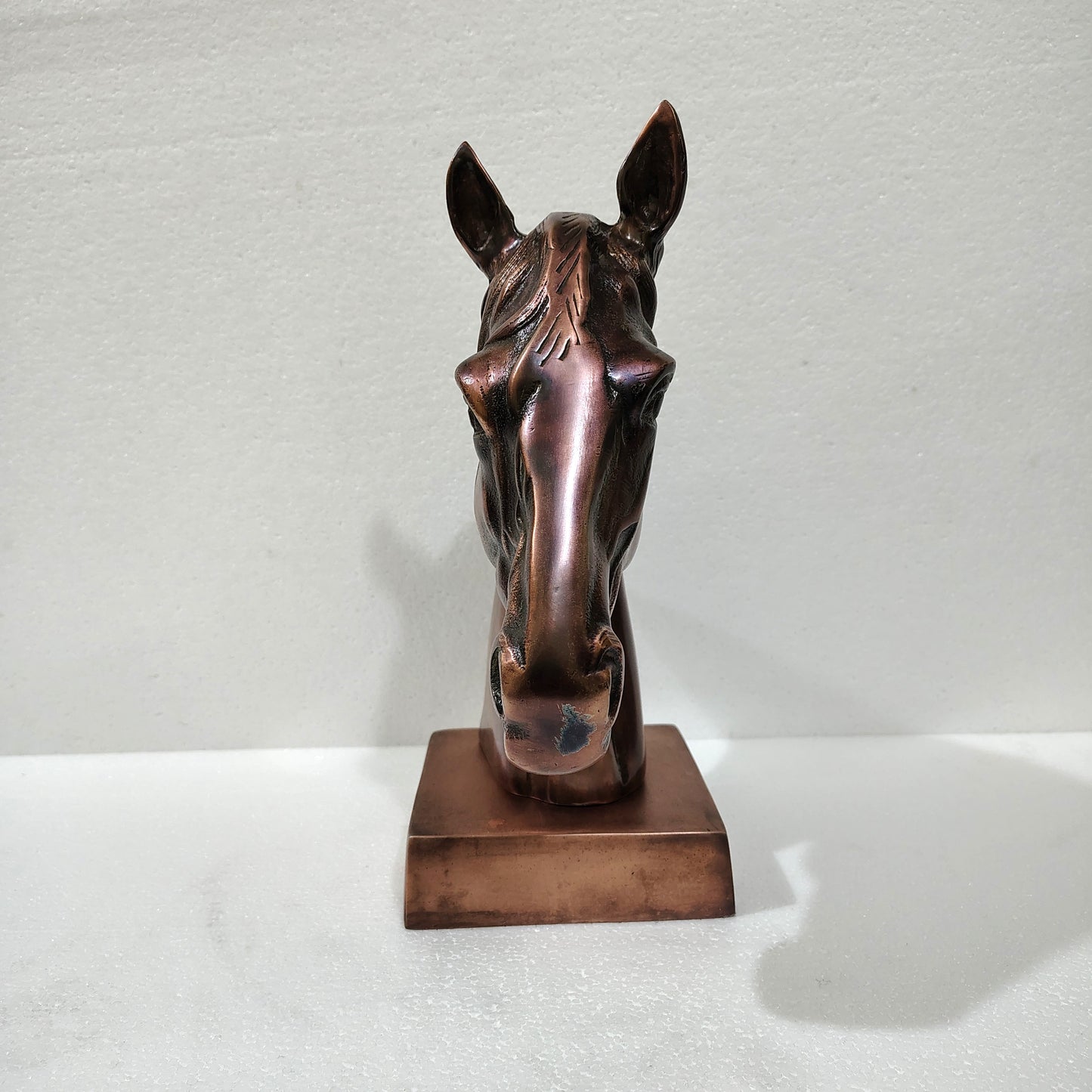 Majestic Equine Elegance – Trio of Noble Aluminum Horse Head Sculptures Table Top Figurines