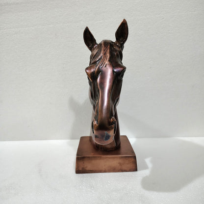Majestic Equine Elegance – Trio of Noble Aluminum Horse Head Sculptures Table Top Figurines
