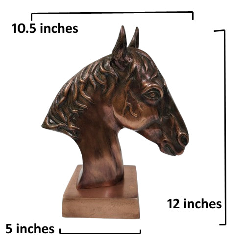 Majestic Equine Elegance – Trio of Noble Aluminum Horse Head Sculptures Table Top Figurines