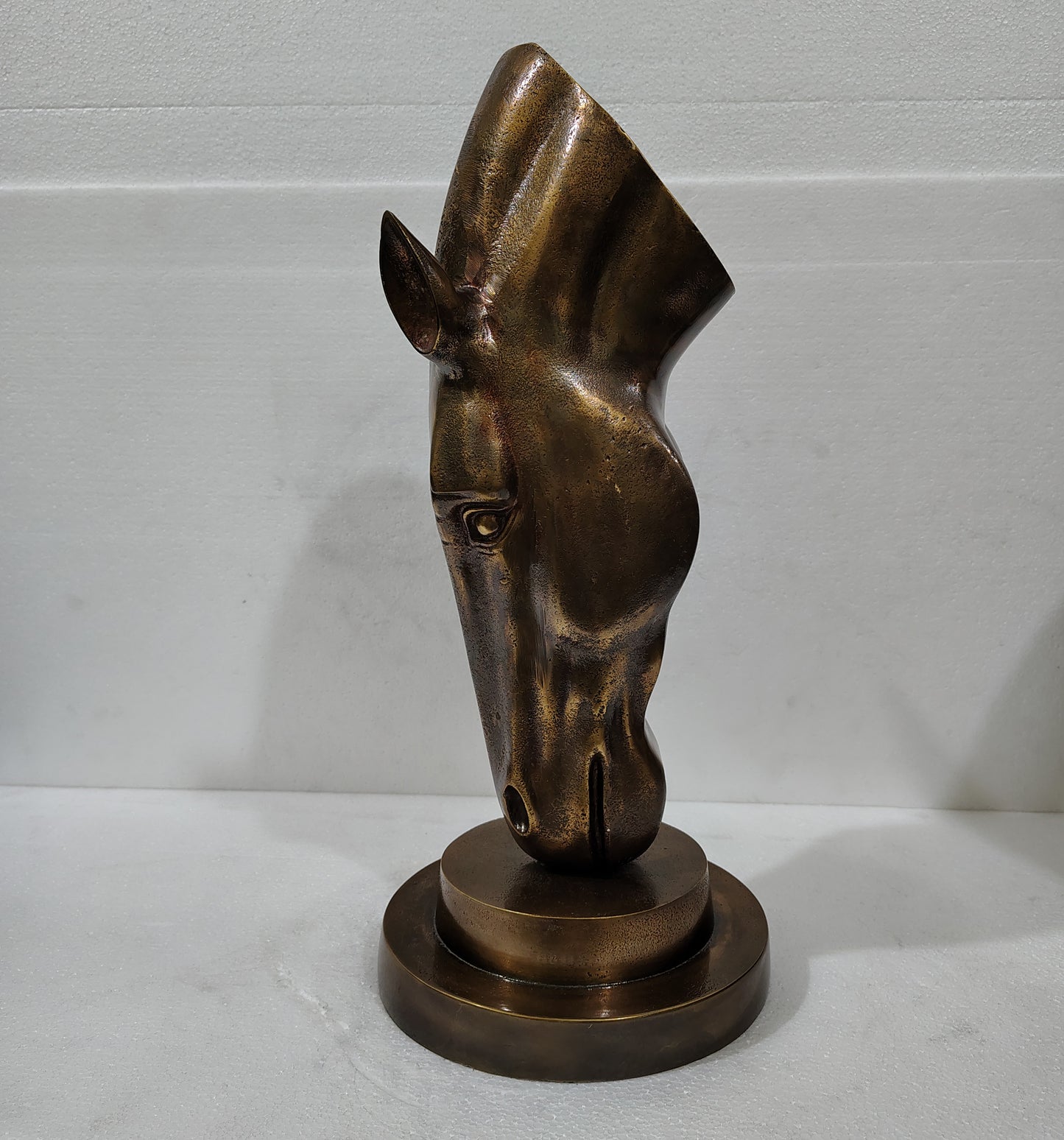 Polished Aluminum Horse Head  Table Top Figurine – Contemporary Metallic Equestrian Decor