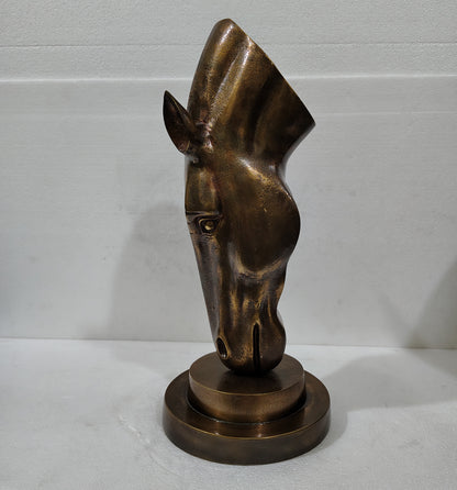 Polished Aluminum Horse Head  Table Top Figurine – Contemporary Metallic Equestrian Decor