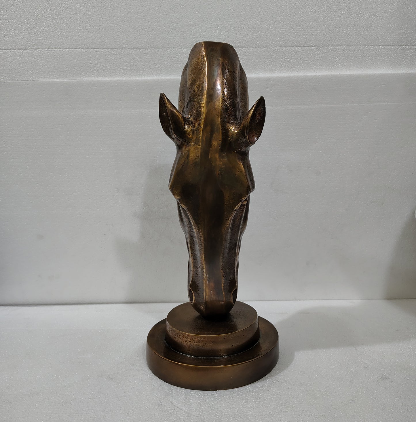 Polished Aluminum Horse Head  Table Top Figurine – Contemporary Metallic Equestrian Decor
