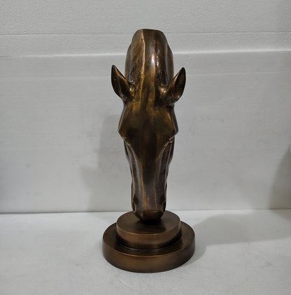 Polished Aluminum Horse Head  Table Top Figurine – Contemporary Metallic Equestrian Decor