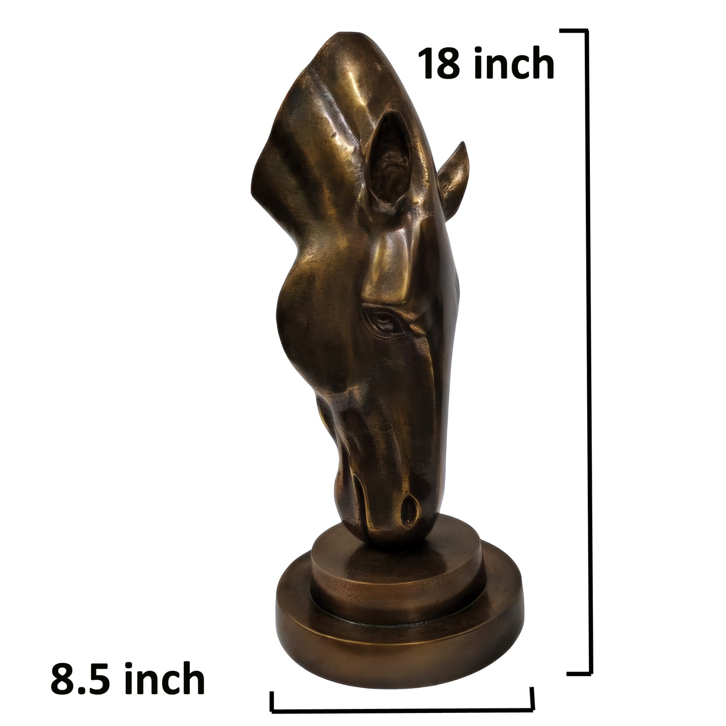 Polished Aluminum Horse Head  Table Top Figurine – Contemporary Metallic Equestrian Decor