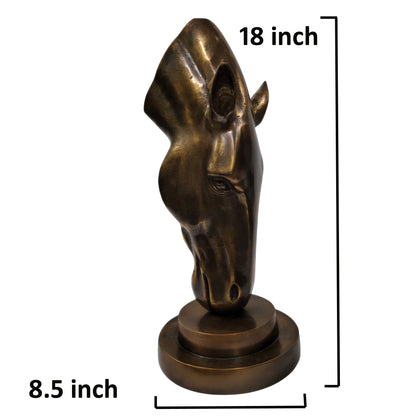 Polished Aluminum Horse Head  Table Top Figurine – Contemporary Metallic Equestrian Decor