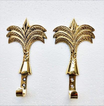 Tropica Luxe Brass Wall Hooks – Palm Tree Design (Set of 6)