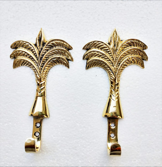 Tropica Luxe Brass Wall Hooks – Palm Tree Design (Set of 6)