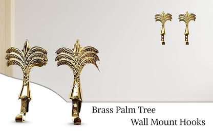 Tropica Luxe Brass Wall Hooks – Palm Tree Design (Set of 6)