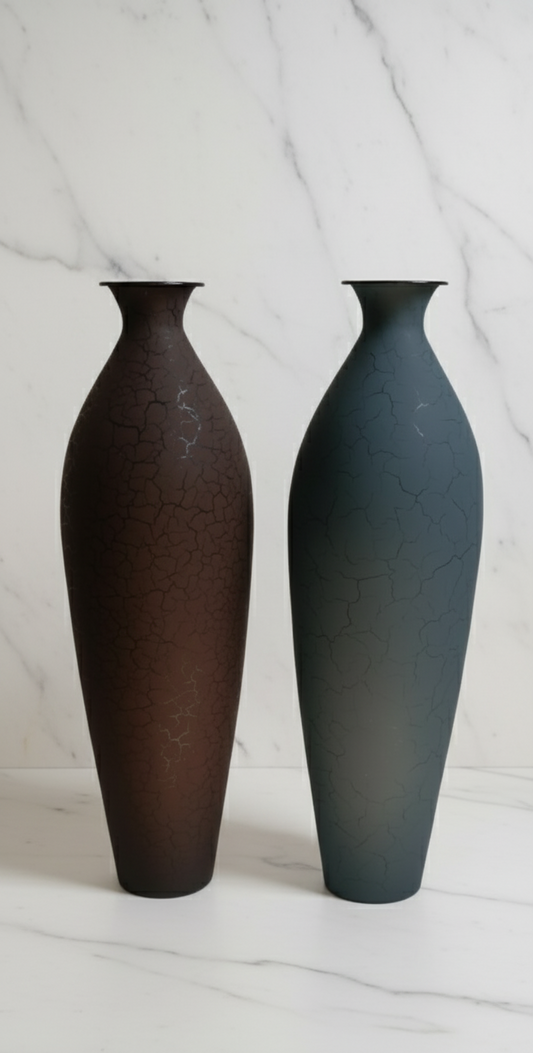 Crackle Glaze Vase Single & Pair, 24 Inch each